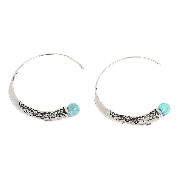 ハーフフープピアス レディース フェイクターコイズ | アクセサリーショップPIENA | 詳細画像3 