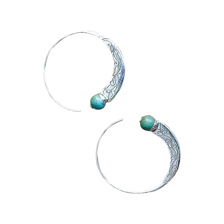 ハーフフープピアス レディース フェイクターコイズ | アクセサリーショップPIENA | 詳細画像4 