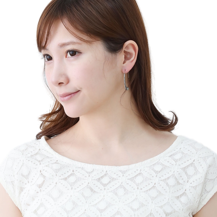 ハーフフープピアス レディース フェイクターコイズ | アクセサリーショップPIENA | 詳細画像9 