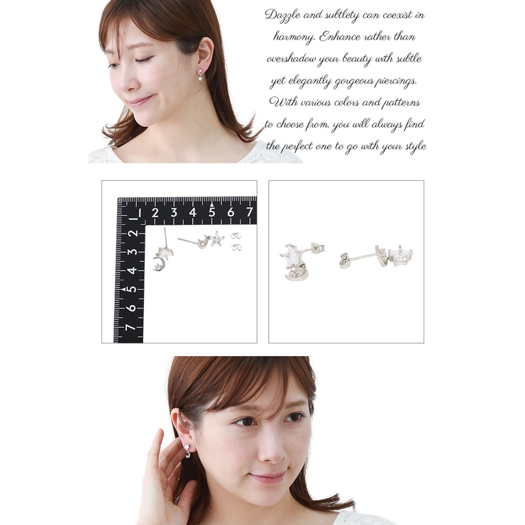 スタッドピアス レディース スターキュービックジルコニア | アクセサリーショップPIENA | 詳細画像2 