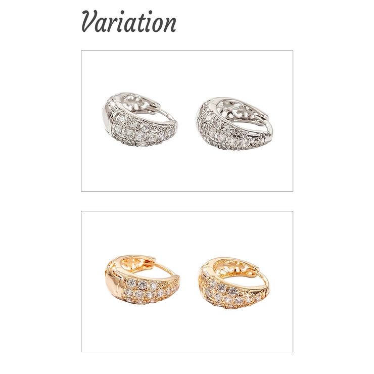 フープピアス レディース キュービックジルコニア | アクセサリーショップPIENA | 詳細画像3 