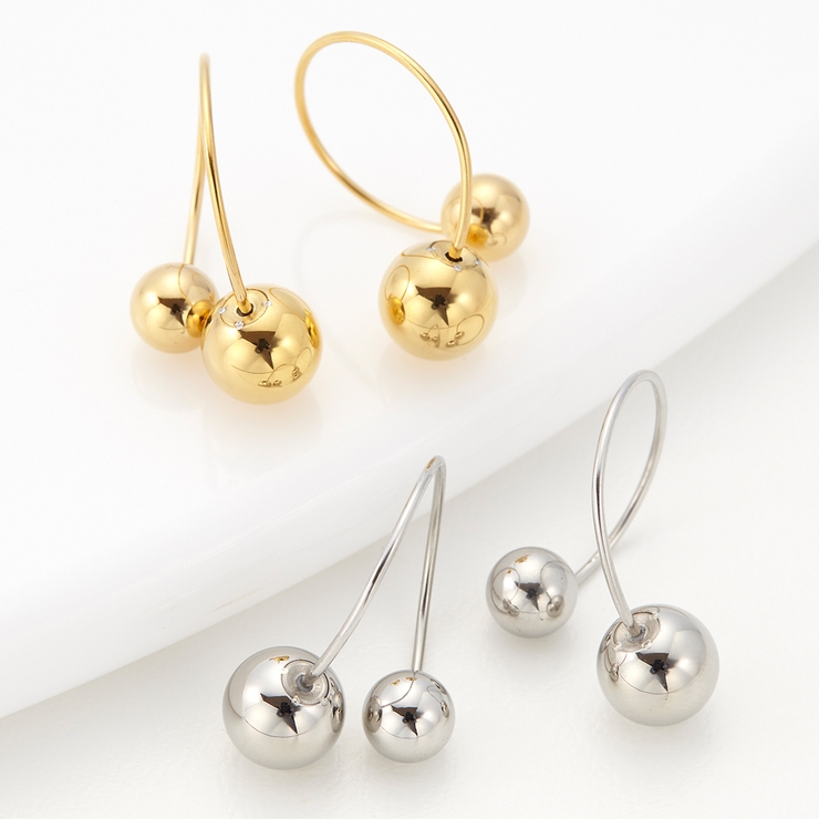 vie ダブルボールピアス キャッチピアス | アクセサリーショップPIENA | 詳細画像7 