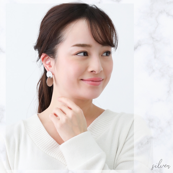 vie ダブルサークルピアス キャッチピアス | アクセサリーショップPIENA | 詳細画像4 