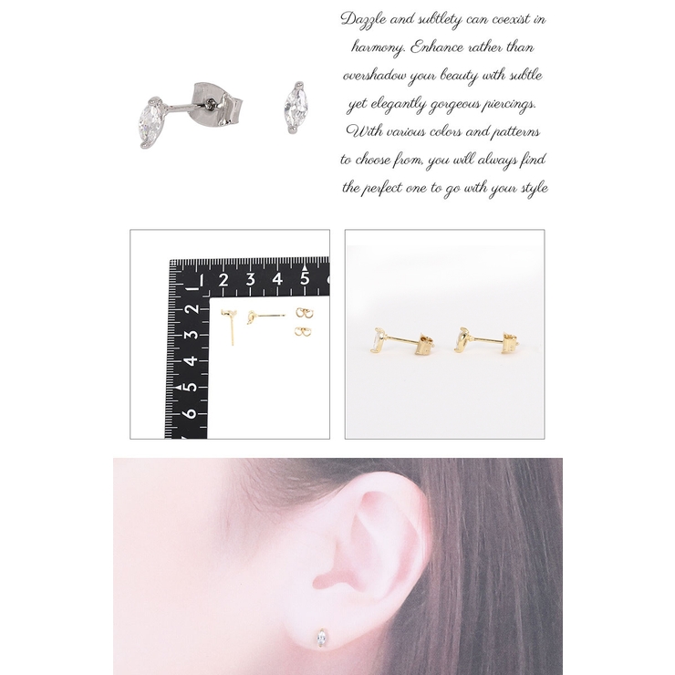 スタッドピアス レディース 楕円 | アクセサリーショップPIENA | 詳細画像2 