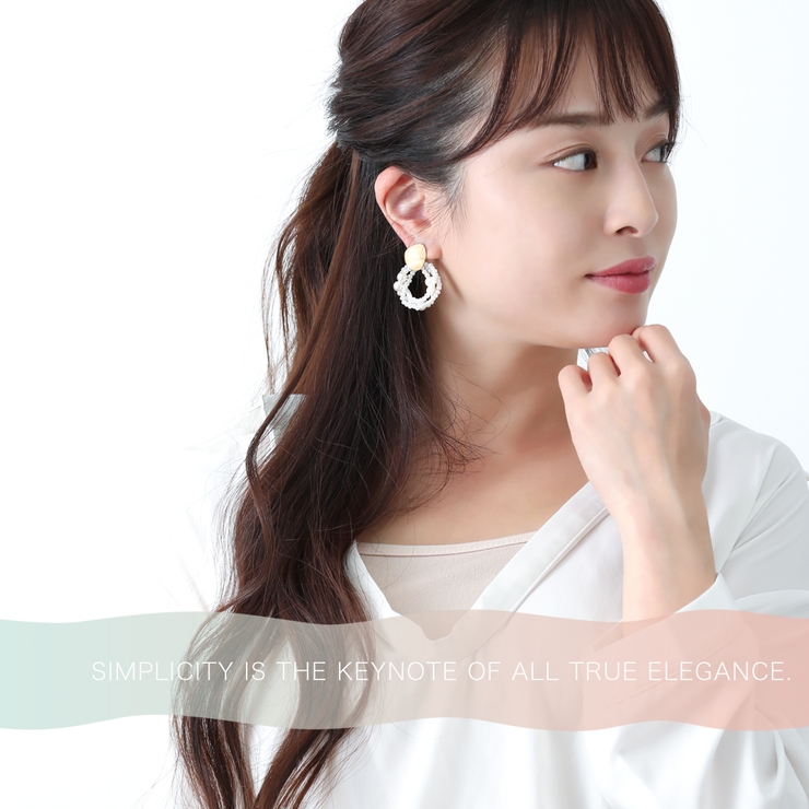 プレート連パールフープピアス レディース ゴールド | アクセサリーショップPIENA | 詳細画像5 