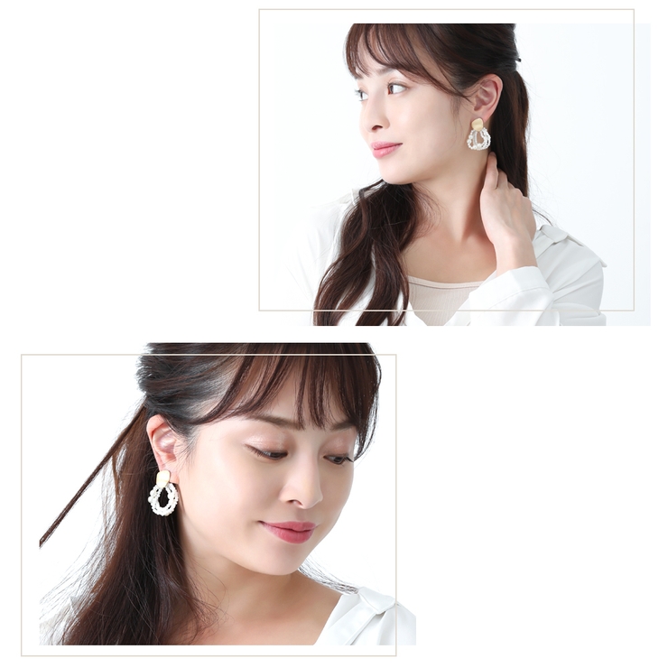 プレート連パールフープピアス レディース ゴールド | アクセサリーショップPIENA | 詳細画像11 