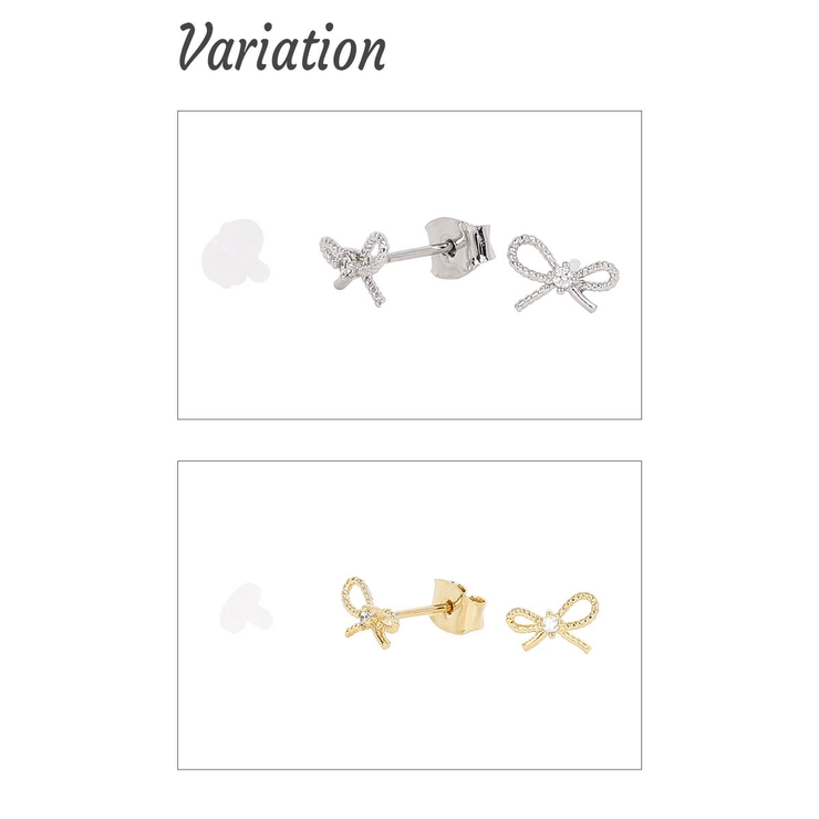 スタッドピアス レディース リボン | アクセサリーショップPIENA | 詳細画像3 