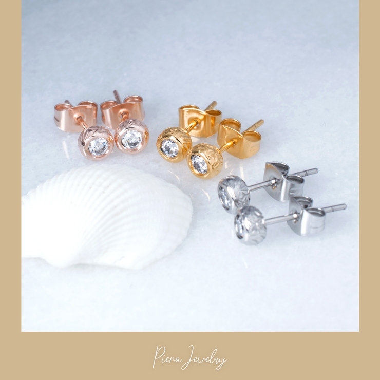 ハワイアンジュエリー キュービックジルコニア 一粒ピアス | アクセサリーショップPIENA | 詳細画像13 