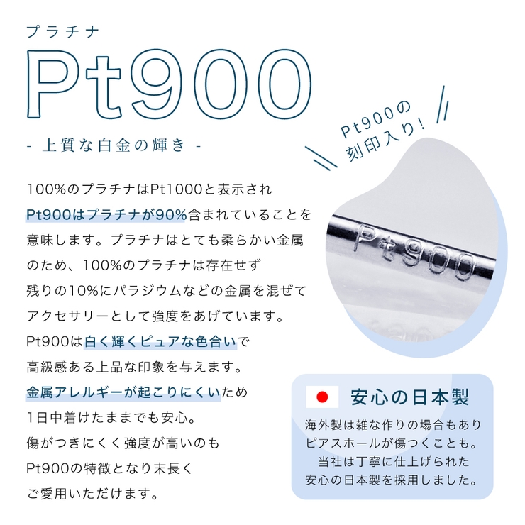 Pt900　ダイヤモンド ピアス    B-140090