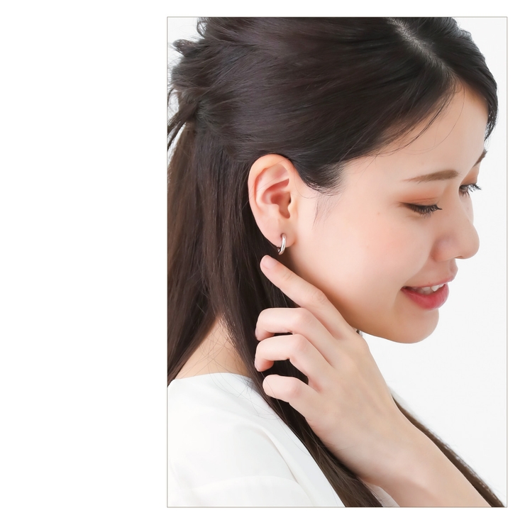 シンプルなフープイヤリング 樹脂製クリップで安心 ノンホールピアスフープ直径14… | アクセサリーショップPIENA | 詳細画像5 