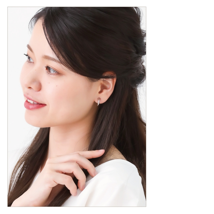 シンプルなフープイヤリング 樹脂製クリップで安心 ノンホールピアスフープ直径14… | アクセサリーショップPIENA | 詳細画像6 