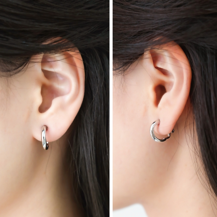 シンプルなフープイヤリング 樹脂製クリップで安心 ノンホールピアスフープ直径14… | アクセサリーショップPIENA | 詳細画像7 