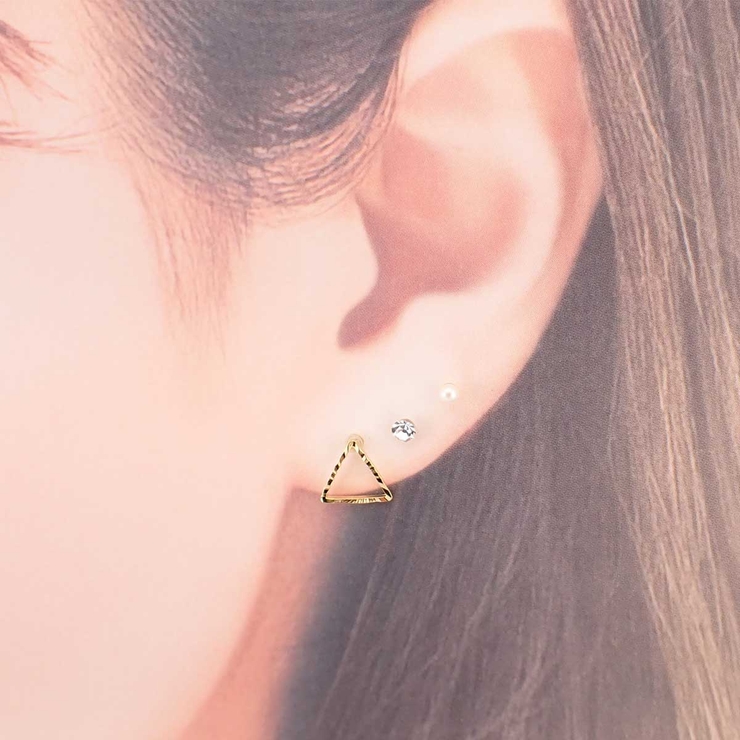 樹脂ピアスセット トライアングル パール | アクセサリーショップPIENA | 詳細画像4 