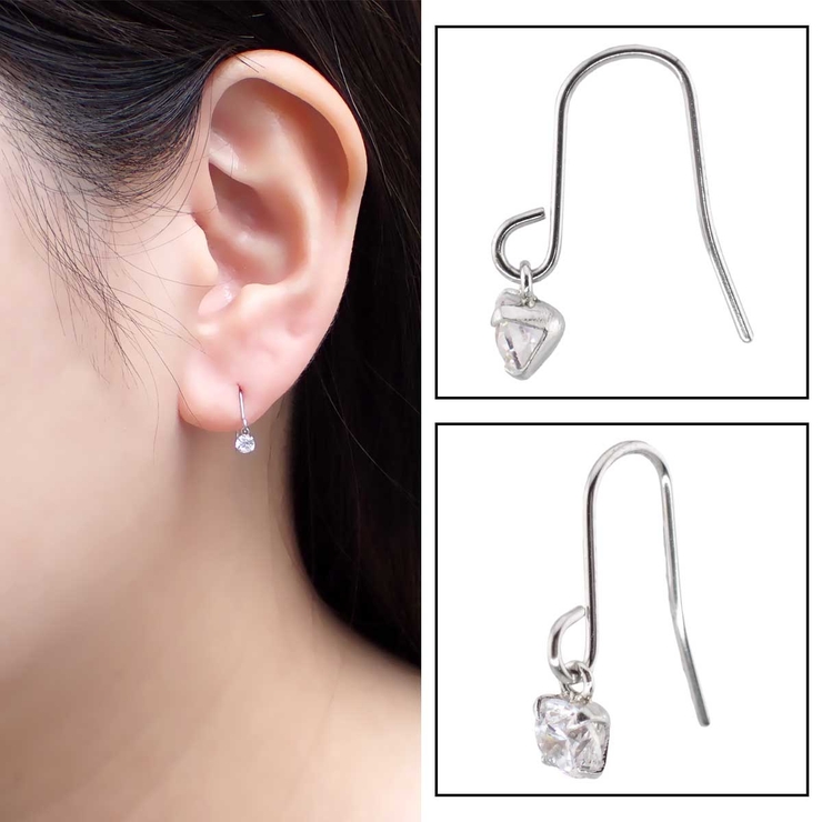 フックピアス レディース プラチナ900製ポスト | アクセサリーショップPIENA | 詳細画像2 