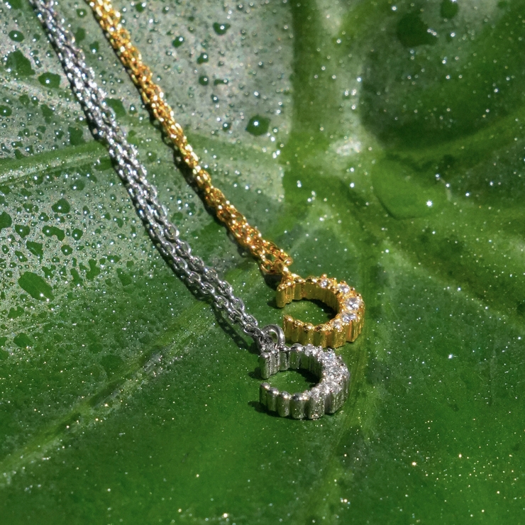 ジルコニアが5石輝くムーンモチーフネックレス ペンダント 三日月 | アクセサリーショップPIENA | 詳細画像12 