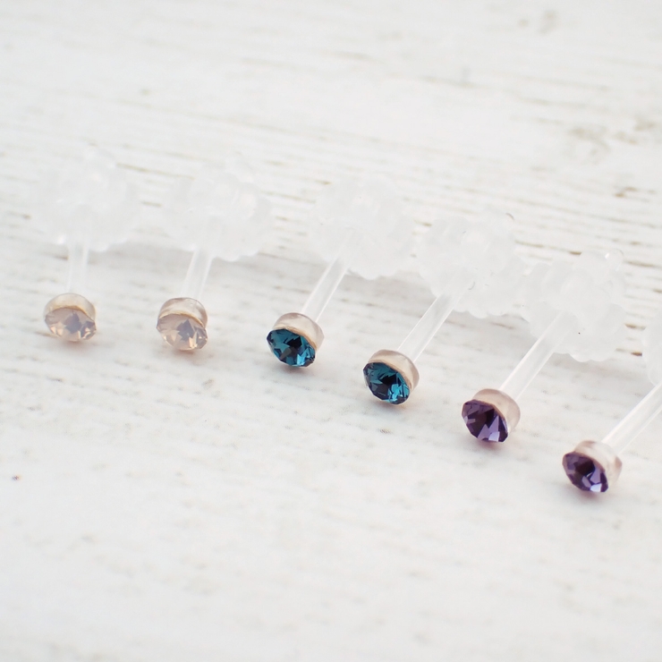 ピアス レディース シンプルなカラフルラインストーンの | アクセサリーショップPIENA | 詳細画像8 