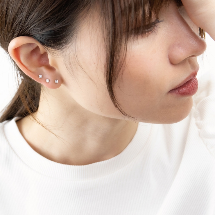ピアス レディース セットストーンブリリアントカットストーンの3ペア | アクセサリーショップPIENA | 詳細画像6 
