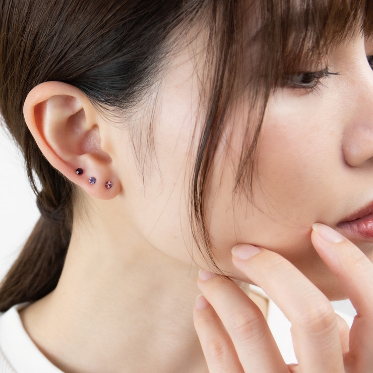 ピアス レディース セットストーンブリリアントカットストーンの3ペア | アクセサリーショップPIENA | 詳細画像4 