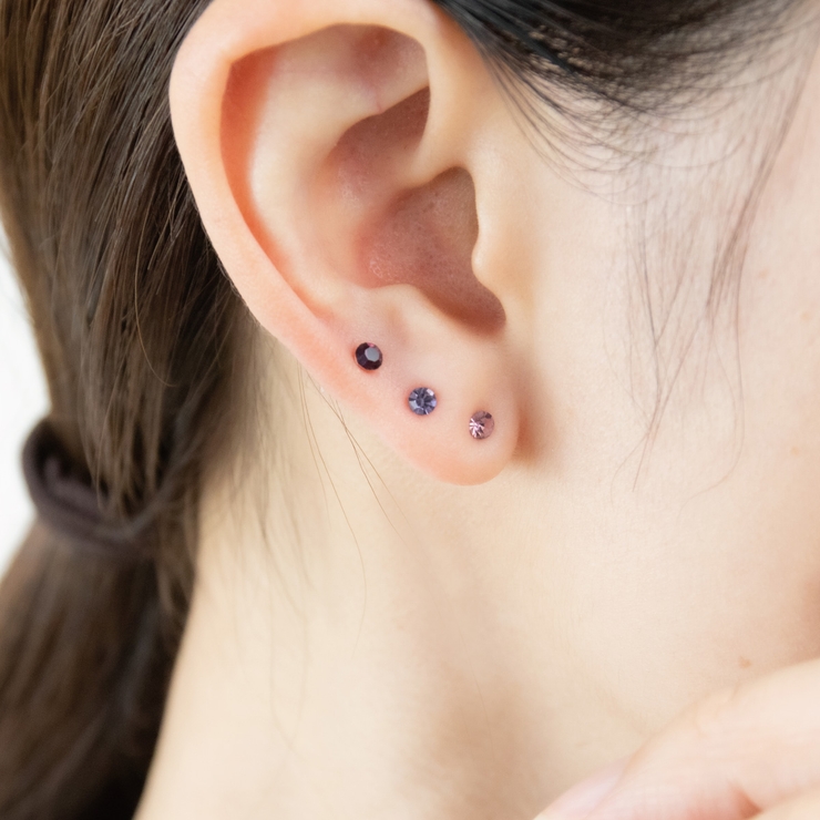 ピアス レディース セットストーンブリリアントカットストーンの3ペア | アクセサリーショップPIENA | 詳細画像5 