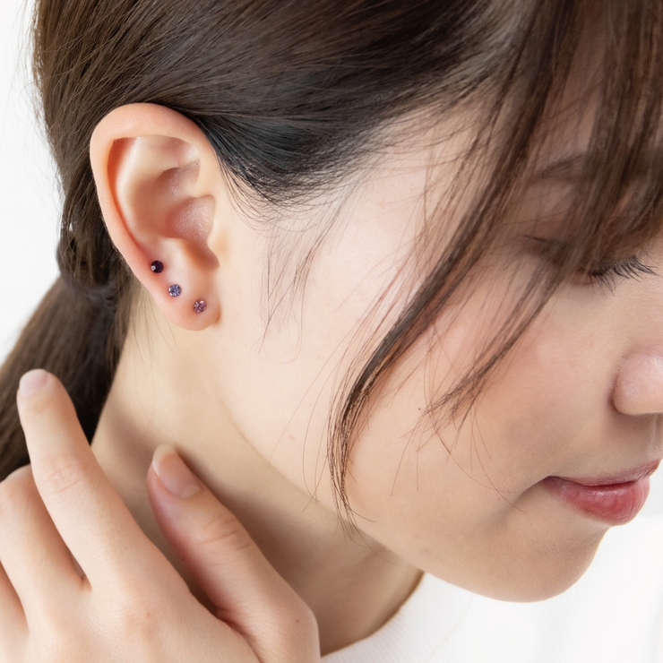 ピアス レディース セットストーンブリリアントカットストーンの3ペア | アクセサリーショップPIENA | 詳細画像7 