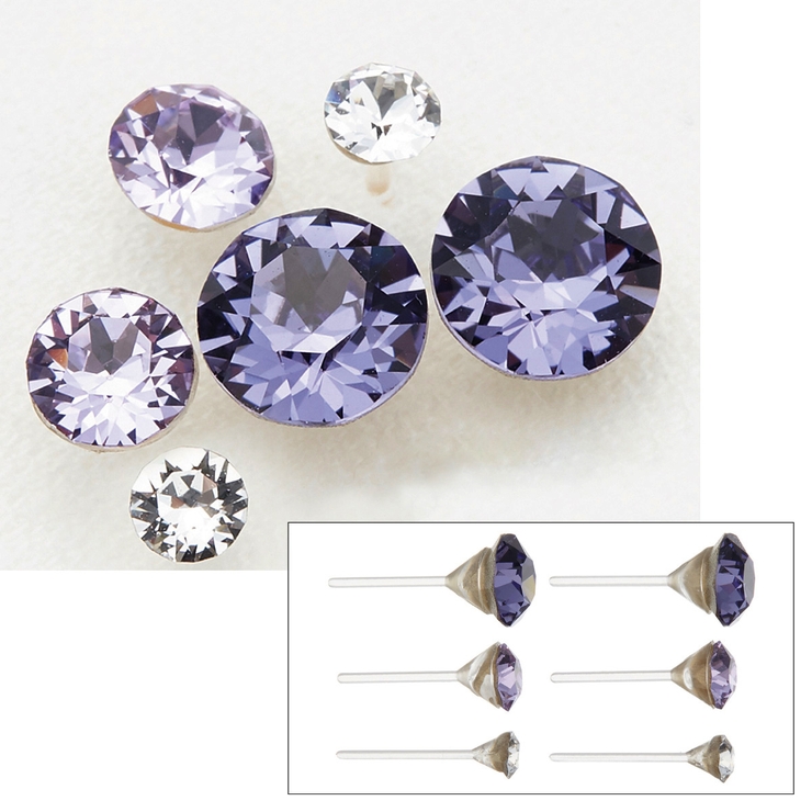 ピアス レディース ラインストーン3サイズ6個セット低金属アレルギー | アクセサリーショップPIENA | 詳細画像4 