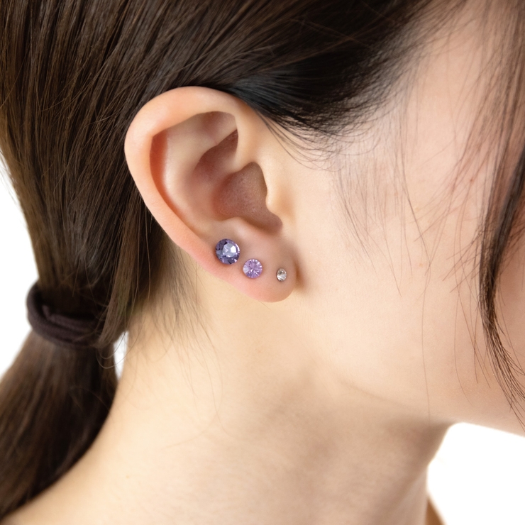 ピアス レディース ラインストーン3サイズ6個セット低金属アレルギー | アクセサリーショップPIENA | 詳細画像7 