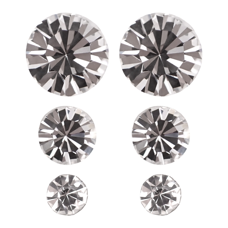 ピアス レディース ラインストーン3サイズ6個セット低金属アレルギー | アクセサリーショップPIENA | 詳細画像10 