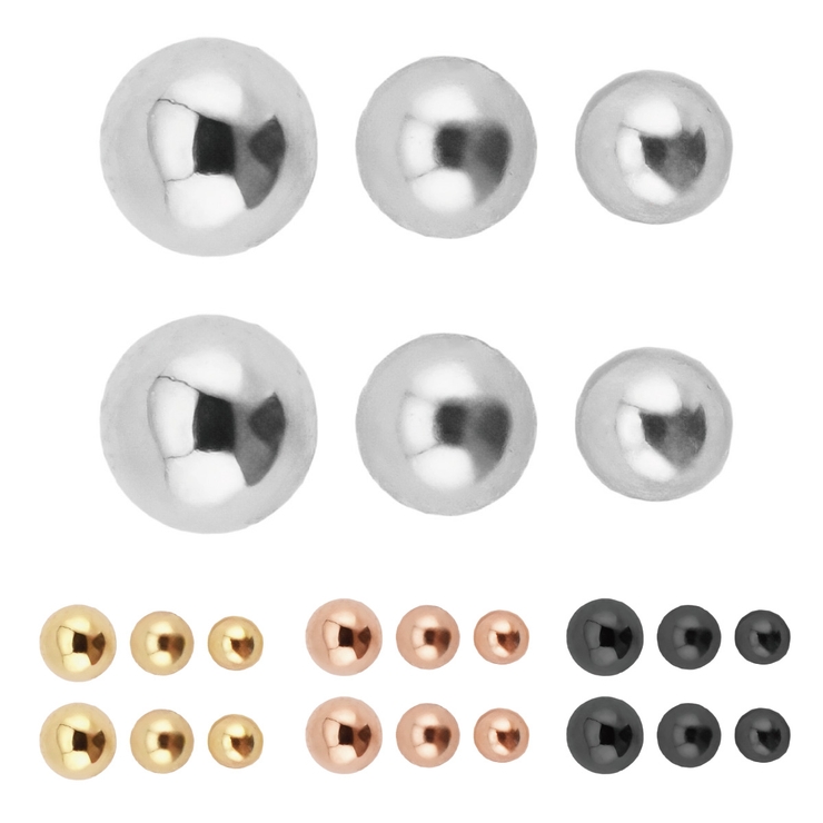 4つのカラーバリエーションと3種類の大きさ 使いやすいボールピアスのセット ノン… | アクセサリーショップPIENA | 詳細画像13 