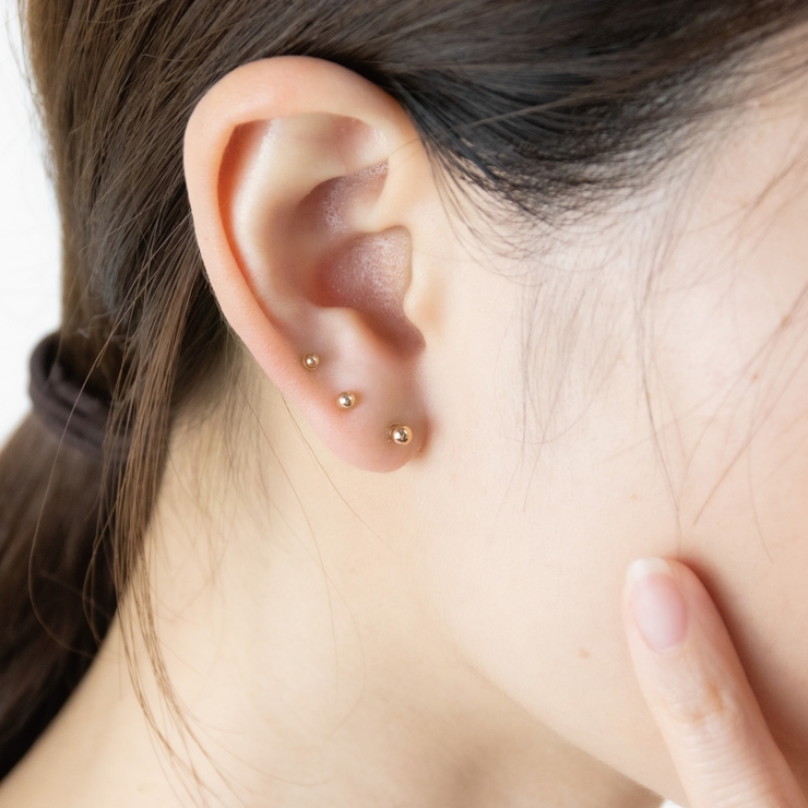 4つのカラーバリエーションと3種類の大きさ 使いやすいボールピアスのセット ノン… | アクセサリーショップPIENA | 詳細画像4 