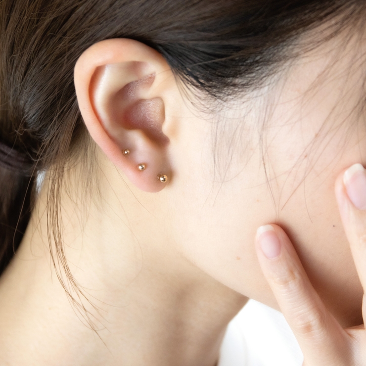 4つのカラーバリエーションと3種類の大きさ 使いやすいボールピアスのセット ノン… | アクセサリーショップPIENA | 詳細画像5 