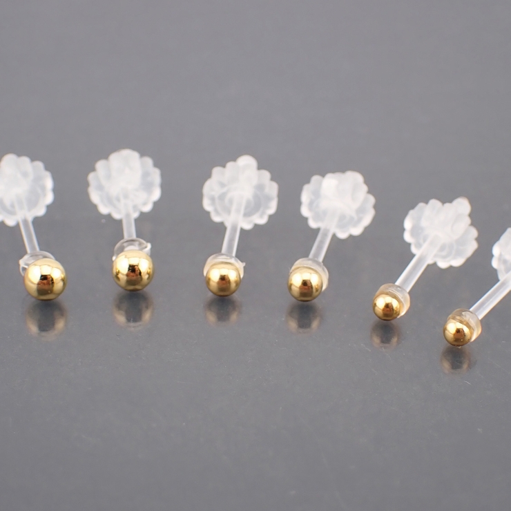 4つのカラーバリエーションと3種類の大きさ 使いやすいボールピアスのセット ノン… | アクセサリーショップPIENA | 詳細画像8 