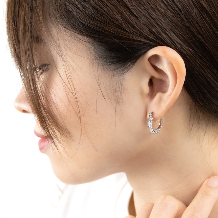フープピアス レディース チタンポスト | アクセサリーショップPIENA | 詳細画像4 