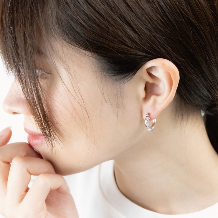 フープピアス レディース チタンポスト | アクセサリーショップPIENA | 詳細画像5 
