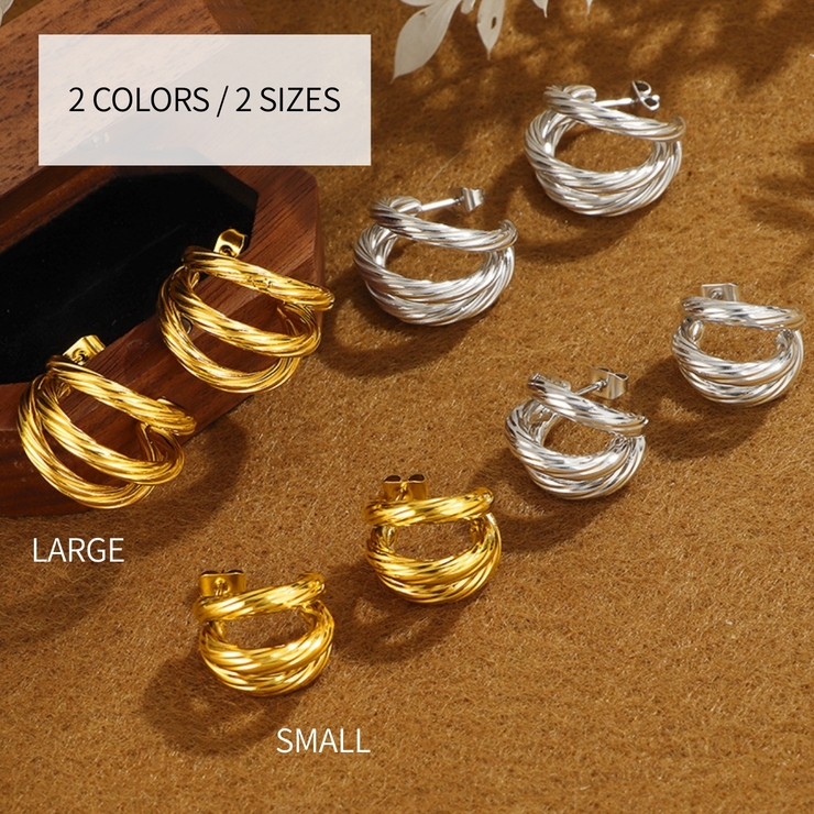 ピアス ハーフフープピアス ツイスト | アクセサリーショップPIENA | 詳細画像2 