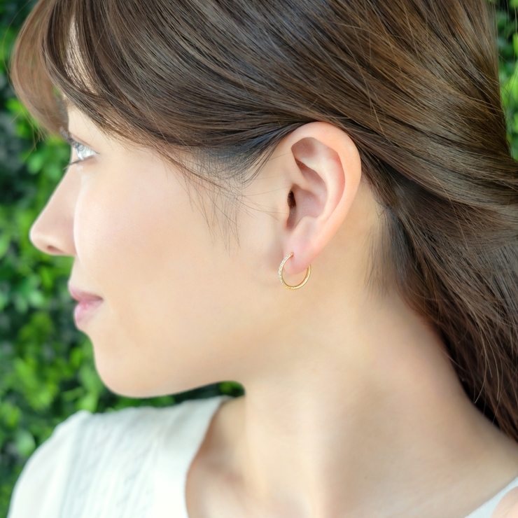 両耳フープピアス レディース サージカルステンレス | アクセサリーショップPIENA | 詳細画像6 