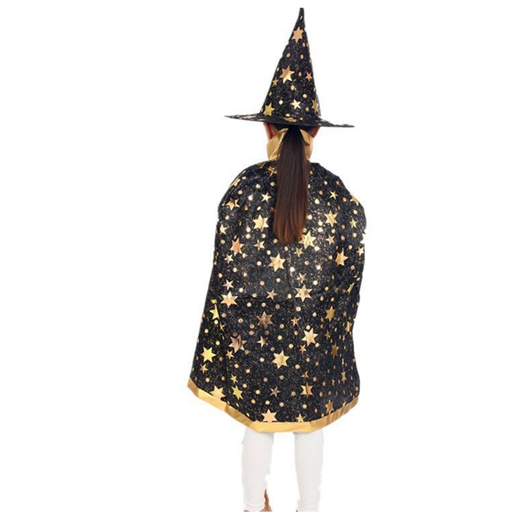 贅沢 ハロウィン、ステージ衣装 ねじ切り 一点物 とんがり帽子 本格マント ハロウィン