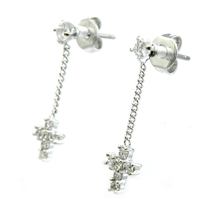 ジルコニアクロスが揺れるピアス チタンポスト | アクセサリーショップPIENA | 詳細画像2 