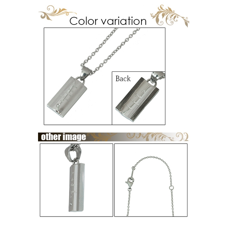 サージカルステンレスペアネックレス メッセージが刻印されたプレートモチーフペンダ… | アクセサリーショップPIENA | 詳細画像2 