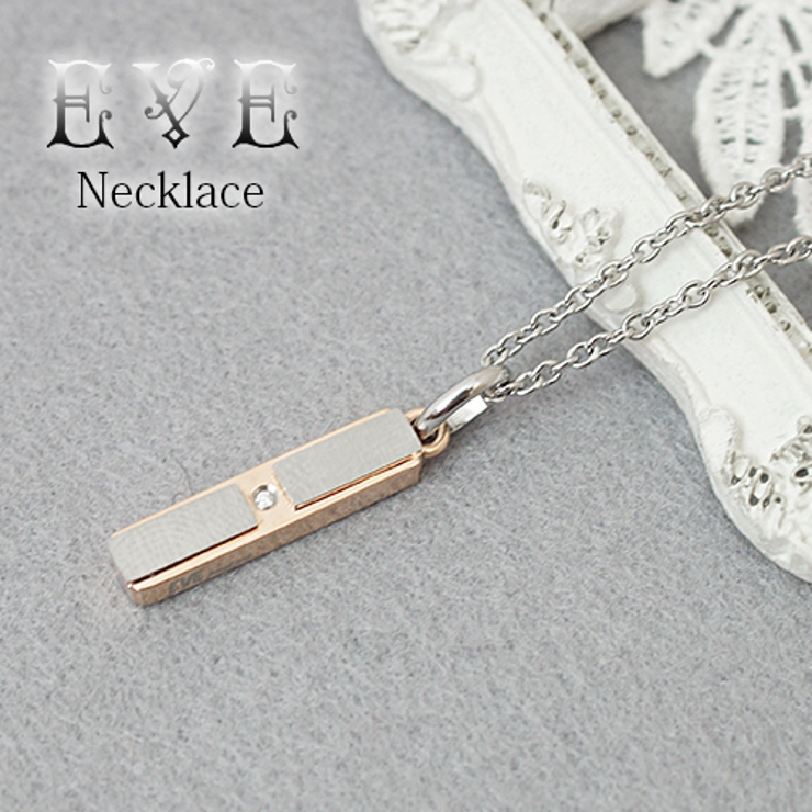 サージカルステンレスペアネックレス スティックモチーフペンダント ローズゴールド | アクセサリーショップPIENA | 詳細画像1 