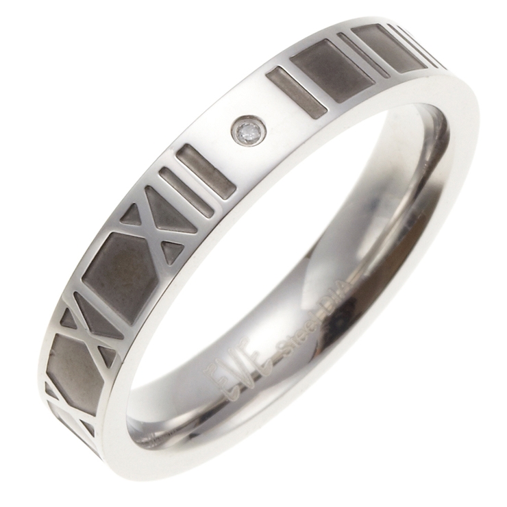 天然ダイヤモンド サージカルステンレス316L製 ツートンカラーのローマ数字ペア… | アクセサリーショップPIENA | 詳細画像5 