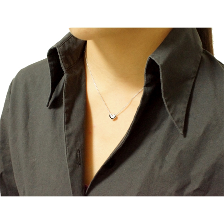 メタリックなふっくらハートのペンダントネックレス シルバー ゴールド | アクセサリーショップPIENA | 詳細画像3 