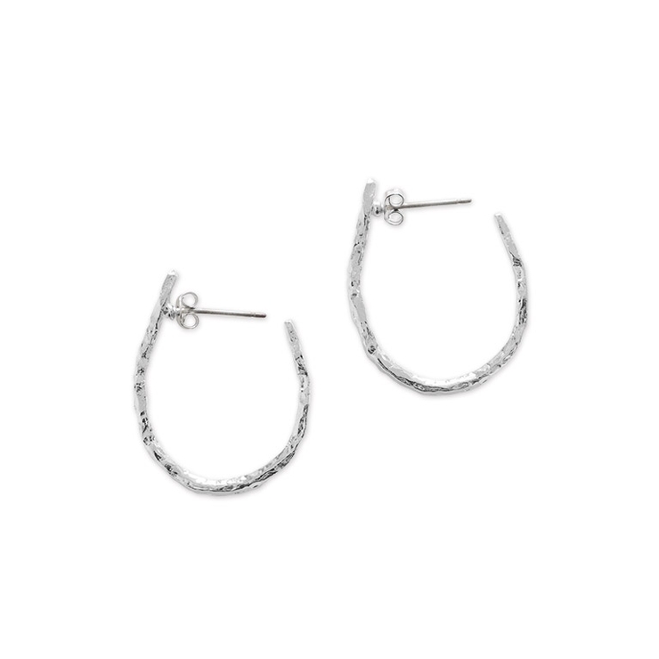 シルバー | テクスチャーオーバルフープピアス ピアス フープ | Pierrot