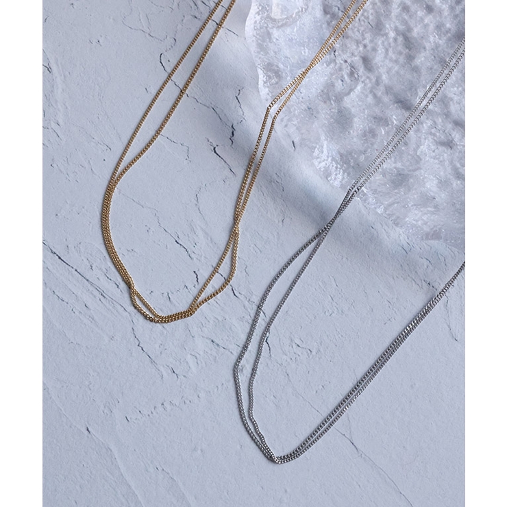 シンプルダブルチェーンクラスプネックレス ネックレス チェーン | Pierrot | 詳細画像6 