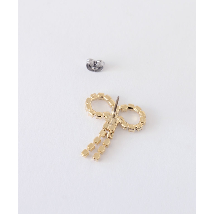 ビジューリボンピアス ピアス 本金プレーティング | Pierrot | 詳細画像3 