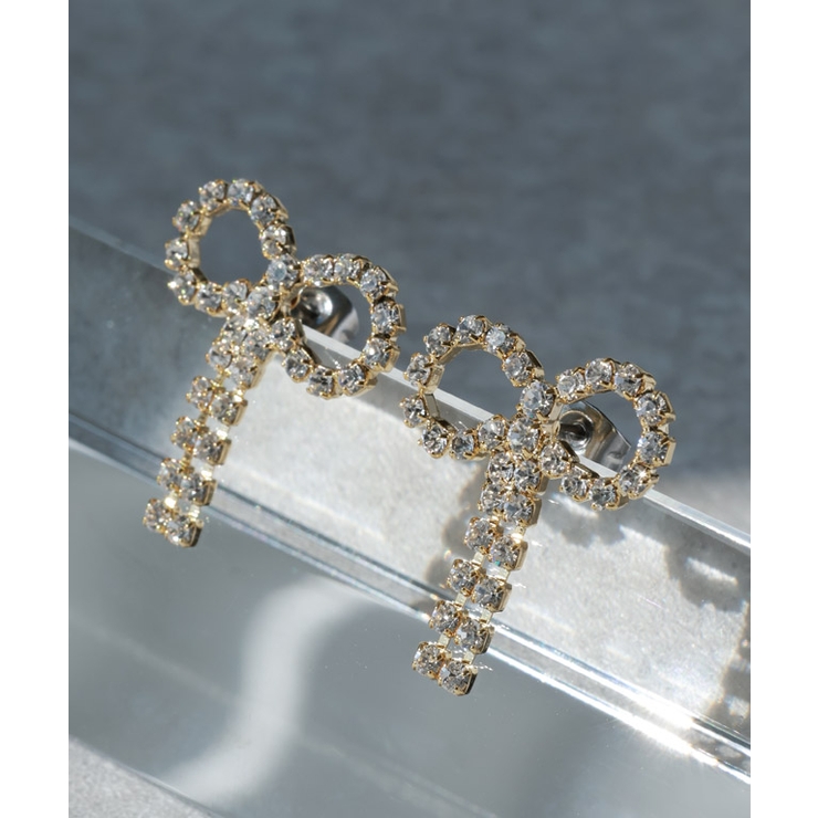 ビジューリボンピアス ピアス 本金プレーティング | Pierrot | 詳細画像6 