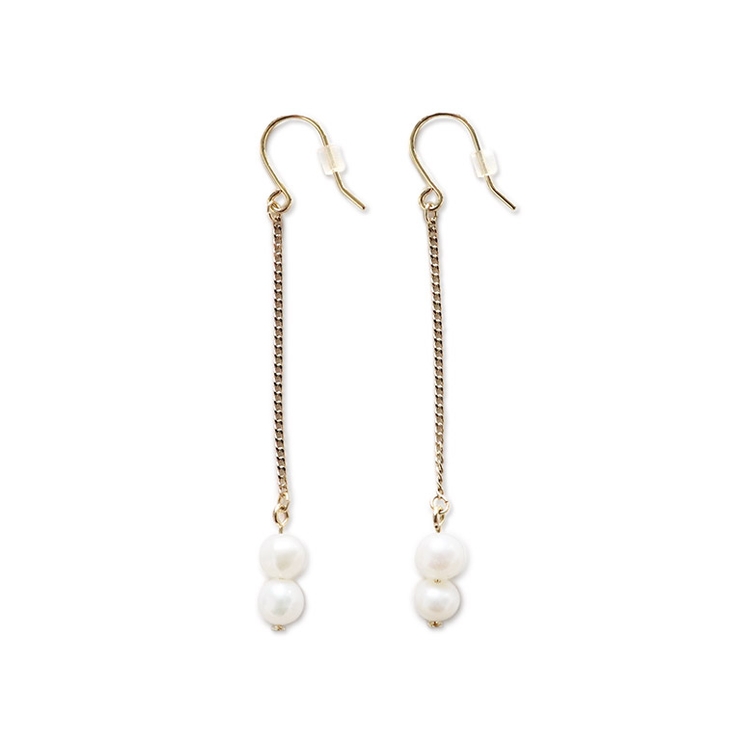 ゴールド | 淡水パールチェーンフックピアス ピアス 淡水パール | Pierrot