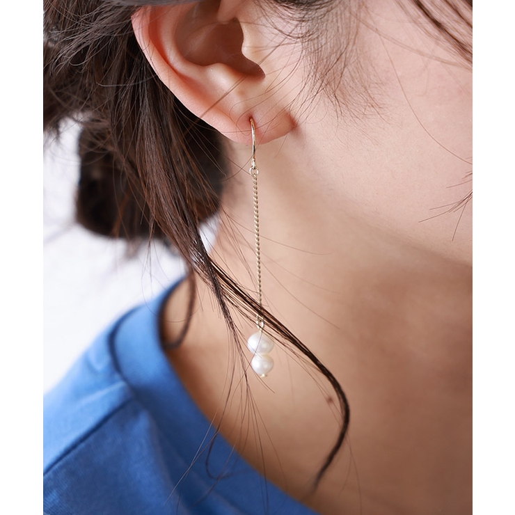 淡水パールチェーンフックピアス ピアス 淡水パール | Pierrot | 詳細画像6 