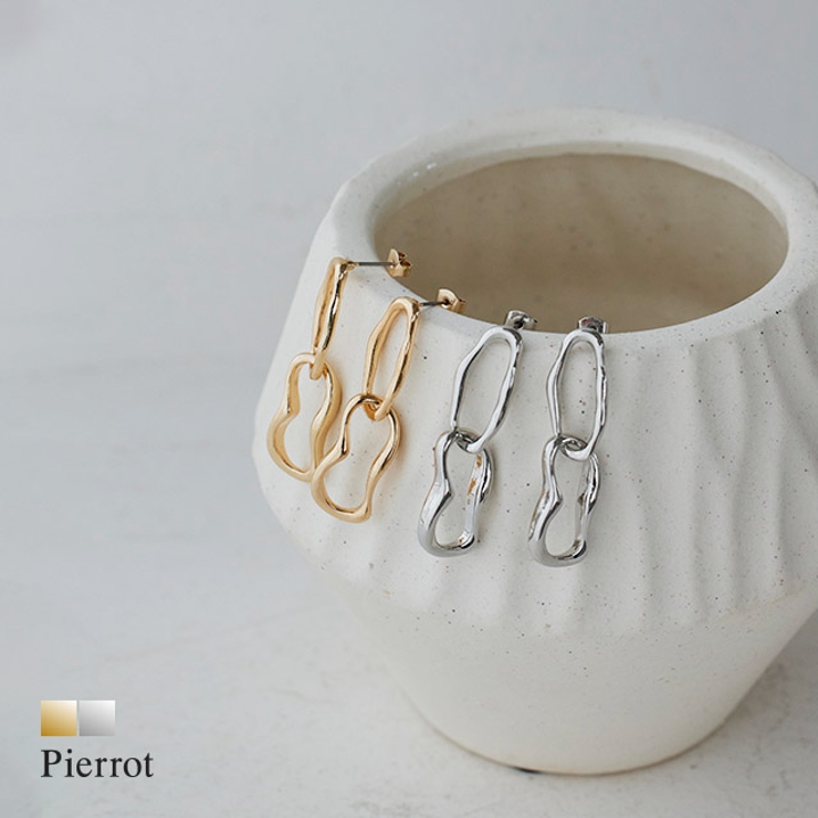 オーバルダブルリングピアス ピアス オーバルリング | Pierrot | 詳細画像1 