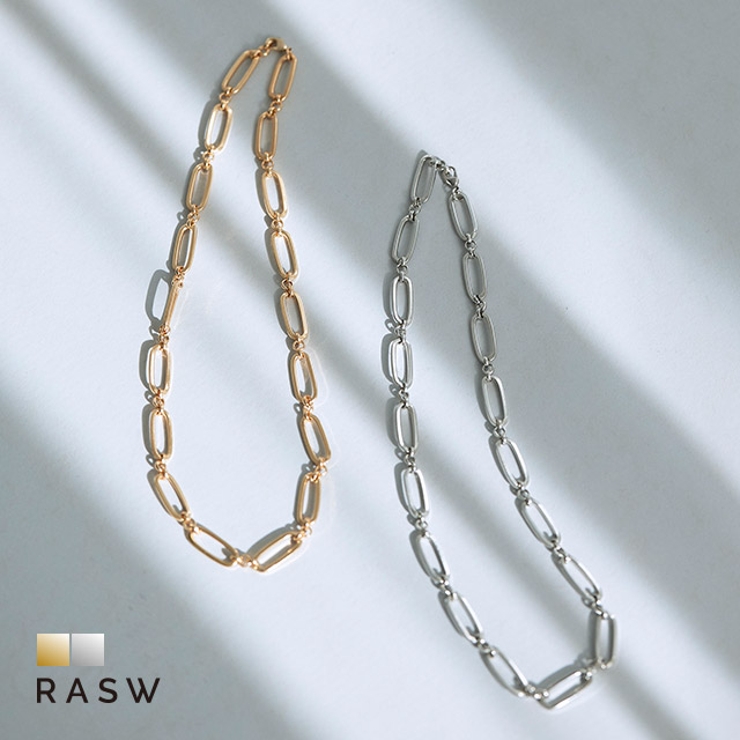 シルバーゴールドリンクチェーンネックレス シルバー]リンクチェーンネックレス