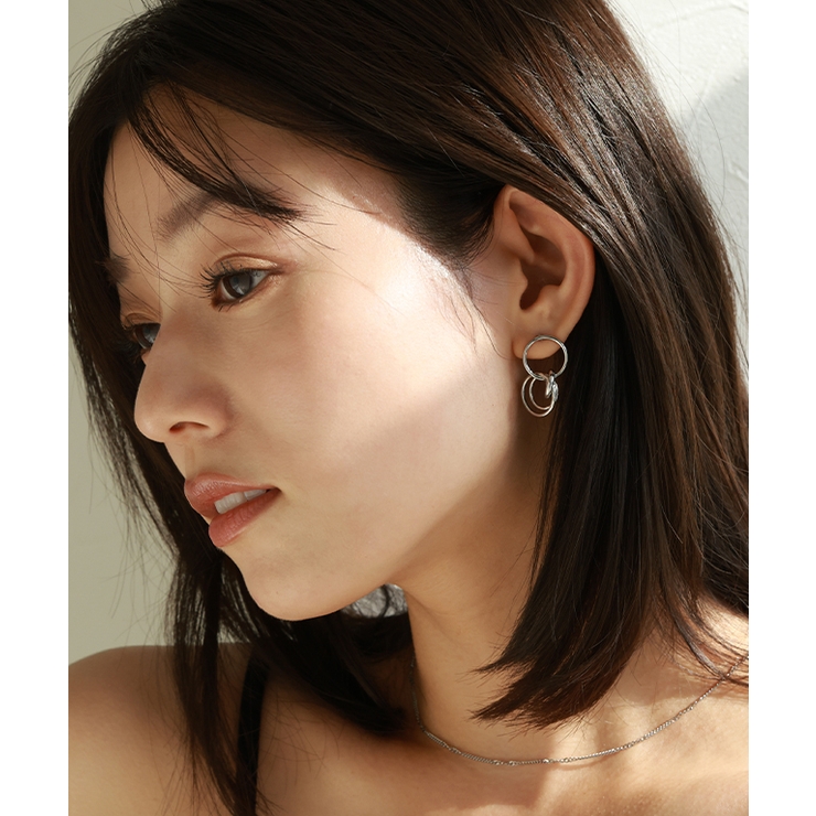 リンクリングピアス ピアス アクセサリー[品番：PRTW0005202